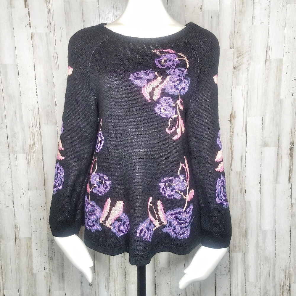 Style & Co | Metallic Floral Print Petite Sweater